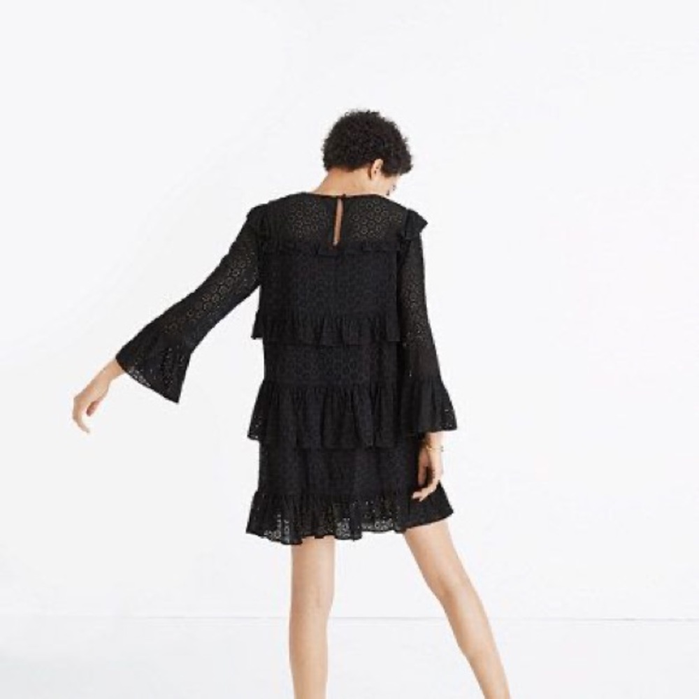 Madewell Black Eyelet Ruffle Dress - Picture 2 of 5